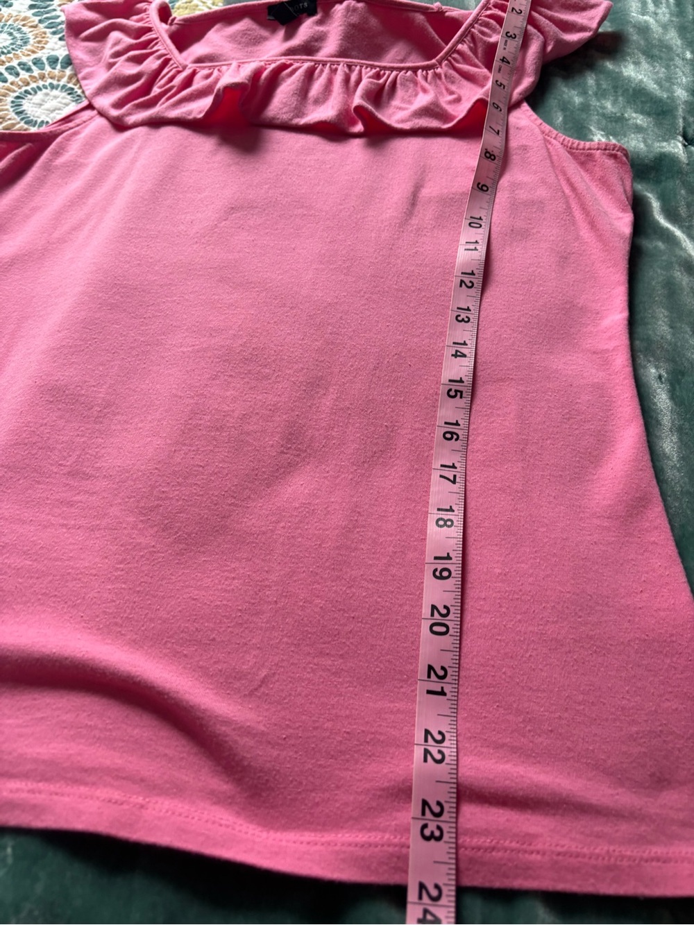 Talbots Pink Ruffle-Neck Sleeveless Tank - Picture 4 of 6